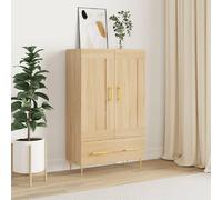 vidaXL Buffet Haut, Armoire Latérale, Meuble avec Rangement, Organisateur de Salon Salle de Séjour, Moderne, Chêne Sonoma Bois d'Ingénierie
