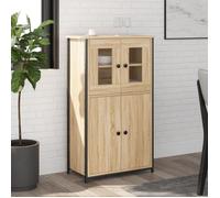 vidaXL Buffet Haut, Armoire avec Portes, Meuble de Rangement, Organisateur de Salon Salle de SéJour, Industriel, Chêne Sonoma Bois d'Ingénierie