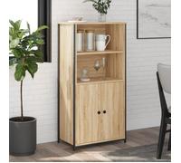 vidaXL Buffet Haut, Armoire avec Portes, Meuble de Rangement, Organisateur de Salon Salle de SéJour, Industriel, Chêne Sonoma Bois d'Ingénierie