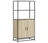vidaXL Buffet Haut chêne Sonoma 68x35x139 cm Bois d'ingénierie métal, Armoire latérale, Armoire de Rangement Haute, vitrine Haute, Armoire Haute