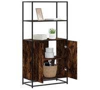 vidaXL Buffet haut chêne sonoma 68x35x139 cm bois d'ingénierie métal armoire latérale armoire de rangement haute vitrine 849051