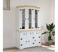 vidaXL Buffet haut Corona – en pin mexicain massif blanc 112x43x196 cm