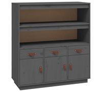 vidaXL Buffet haut Gris 100x40x108,5 cm Bois massif de pin