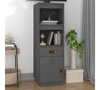 vidaXL Buffet haut 820154 - Bois massif de pin 34×40×108,5 cm Gris