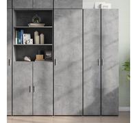 vidaXL Buffet haut gris béton Bois d'ingénierie 50x42,5x185 cm