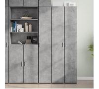 vidaXL Buffet haut 3281395, Bois d'ingénierie, 30x42,5x185 cm, Gris béton