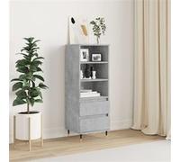 vidaXL Buffet haut Gris béton 40x36x110 cm Bois d'ingénierie
