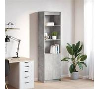 vidaXL Buffet haut gris béton 50x35x180 cm bois d'ingénierie, armoire, armoire latérale, armoire de rangement haute, armoire 3328465 Gris G
