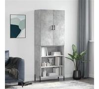 vidaXL Buffet haut Gris béton 69,5x34x180 cm Bois d'ingénierie, buffet, armoire latérale, armoire de rangement, armoire, buffets, armoire haute Gris G