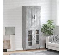 vidaXL Buffet haut Gris béton 69,5x34x180 cm Bois d'ingénierie