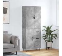 Buffet haut Gris béton 69,5x34x180 cm Bois d'ingénierie3198093