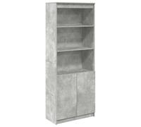 Buffet haut gris béton 70x35x180 cm bois d ingénierie G