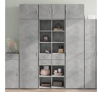 vidaXL Buffet haut gris béton 70x42,5x185 cm bois d'ingénierie, buffet, meuble de rangement, armoire haute, armoire, armoire 3281465 Gris G