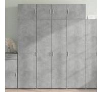 Buffet haut gris béton 80x42,5x185 cm bois d ingénierie