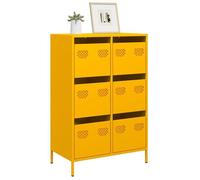 vidaXL Buffet haut jaune moutarde 68x39x101,5 cm acier