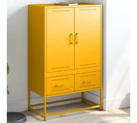 VidaXL Buffet Haut Jaune Moutarde Acier