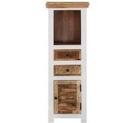 vidaXL Buffet haut Marron/blanc 40x30x110cm Bois de manguier/ d'acacia Brun G