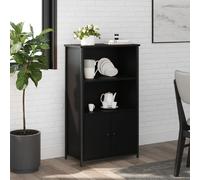 vidaXL Buffet Haut, Meuble de Rangement, Armoire de Rangement, Organisateur de Salon Maison Intérieur, Industriel, Noir Bois d'Ingénierie
