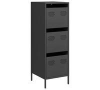 vidaXL Buffet haut noir en acier 39x35x103,5 cm