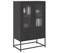 vidaXL Buffet haut – Acier 68x39x111,5 cm – Noir