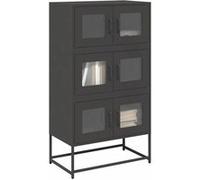 vidaXL Buffet haut noir 68x39x123 cm acier