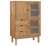 vidaXL Buffet haut OTTA 85x43x125 cm Bois massif de pin Marron