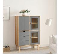 vidaXL Buffet haut OTTA marron et gris 85x43x125 cm bois massif de pin 351307