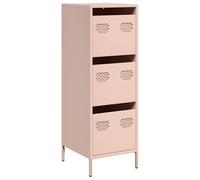 vidaXL Buffet haut 851401 – en acier, rose, 39x35x103,5 cm
