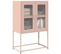 vidaXL Buffet Haut Rose 68x39x107 cm Acier, Armoire, Armoire de Rangement, Buffet Haut, Armoire latérale, Armoire Haute, Armoire Console