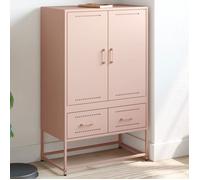 vidaXL Buffet haut 846609 acier 68x39x111,5 cm rose