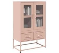 vidaXL Buffet Haut Rose 68x39x111,5 cm Acier, Armoire, Armoire de Rangement, Buffet Haut, Armoire latérale, Armoire Haute, Armoire Console