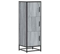vidaXL Buffet Haut Sonoma Gris 35,5x35x106,5 cm Bois ingénierie métal, Armoire latérale, Armoire de Rangement Haute, vitrine Haute, Armoire Haute