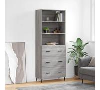 vidaXL Buffet haut - Sonoma gris - 69,5x34x180 cm