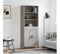 vidaXL Buffet haut Sonoma gris 69,5x34x180 cm Bois d'ingénierie 3189963