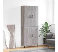 vidaXL Buffet haut Sonoma gris 69,5x34x180 cm Bois d'ingénierie, buffet, armoire latérale, armoire de rangement, armoire, buffets, armoire haute Gris G