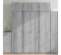 vidaXL Buffet haut sonoma gris 70x42,5x185 cm bois d'ingénierie, buffet, armoire de rangement, panneau latéral, armoire, 3281425 Gris G