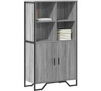 vidaXL Buffet haut sonoma gris 79,5x35,5x137,5 cm bois d'ingénierie, buffet, meuble de rangement, armoire haute, armoire, armoire latérale Gris G