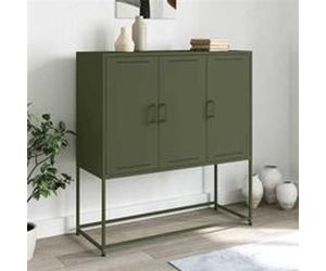 vidaXL Buffet haut vert olive 100,5x39x107 cm acier, buffet, placard, armoire latérale, armoire, armoire de rangement, 846540 Vert G