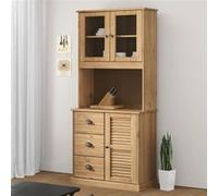 vidaXL Buffet haut Vigo – 78x40x175 cm – Bois massif de pin – Marron