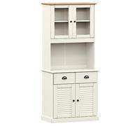 vidaXL Buffet haut Vigo Bois massif de pin 78x40x175 cm Blanc