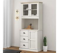 vidaXL Buffet haut VIGO blanc 78x40x175 cm bois massif de pin3188305 Blanc G