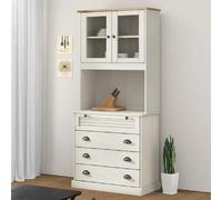 vidaXL Buffet haut VIGO blanc 80x40x176 cm bois massif de pin