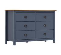 vidaXL Buffet Hill Gris 125x40x80 cm Bois de pin Solide