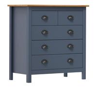 vidaXL Buffet Hill – 5 tiroirs 79x40x80 cm Bois de pin solide Gris