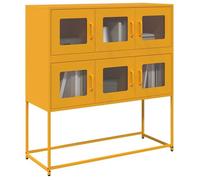 vidaXL Buffet 853425 - Acier laminé à froid 100,5x39x107 cm - Jaune moutarde