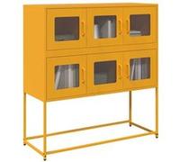 vidaXL Buffet 853425 - Acier laminé à froid 100,5x39x107 cm - Jaune moutarde