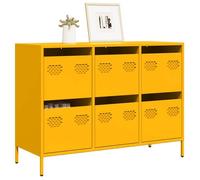 vidaXL Buffet 101,5 x 39 x 73,5 cm acier laminé à froid jaune moutarde