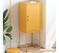 vidaXL Buffet jaune moutarde 36x39x107 cm acier
