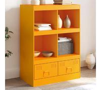 vidaXL Buffet Jaune Moutarde 67x39x95 cm Acier, Armoire, Armoire de Rangement, Buffet Haut, Armoire latérale, Armoire Haute, Armoire Console