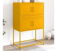 vidaXL Buffet jaune moutarde 68,5x38,5x107 cm acier
